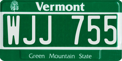 VT license plate WJJ755