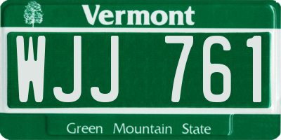 VT license plate WJJ761