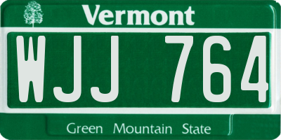 VT license plate WJJ764