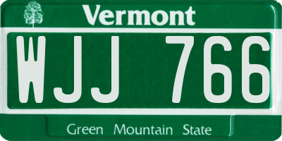 VT license plate WJJ766