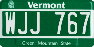 VT license plate WJJ767