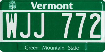 VT license plate WJJ772