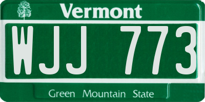 VT license plate WJJ773