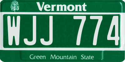 VT license plate WJJ774
