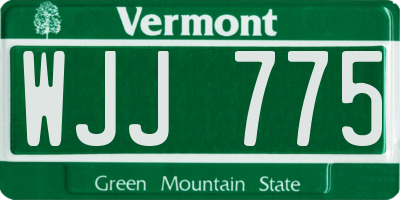 VT license plate WJJ775