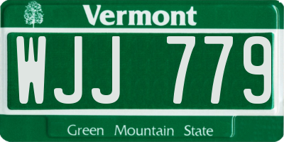 VT license plate WJJ779