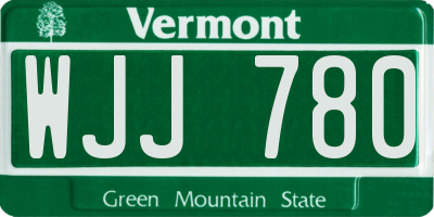 VT license plate WJJ780