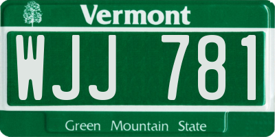 VT license plate WJJ781