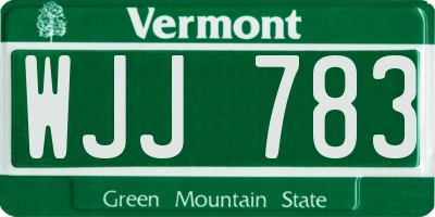 VT license plate WJJ783