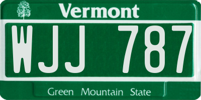 VT license plate WJJ787
