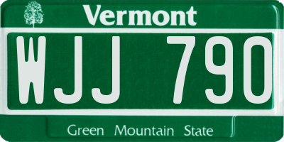 VT license plate WJJ790