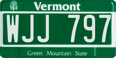 VT license plate WJJ797