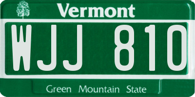 VT license plate WJJ810