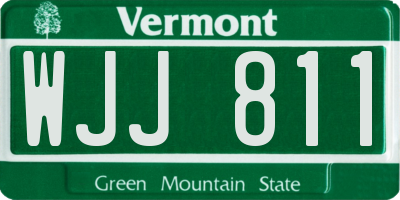 VT license plate WJJ811