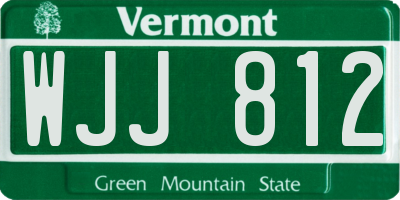 VT license plate WJJ812