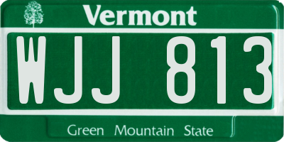 VT license plate WJJ813