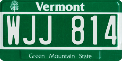 VT license plate WJJ814