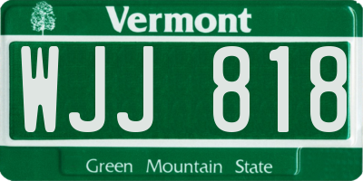 VT license plate WJJ818