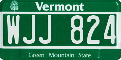 VT license plate WJJ824