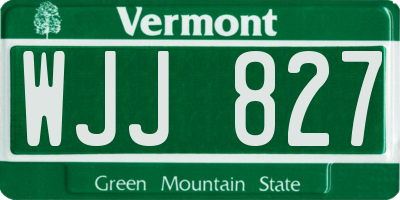 VT license plate WJJ827