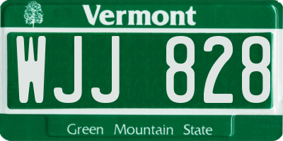 VT license plate WJJ828