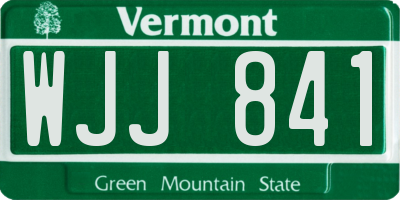 VT license plate WJJ841