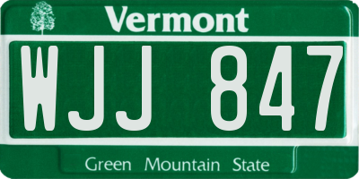 VT license plate WJJ847