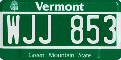 VT license plate WJJ853