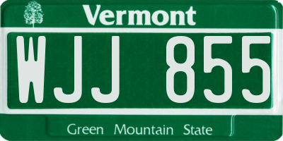 VT license plate WJJ855