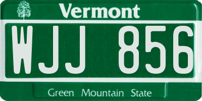 VT license plate WJJ856