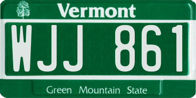 VT license plate WJJ861