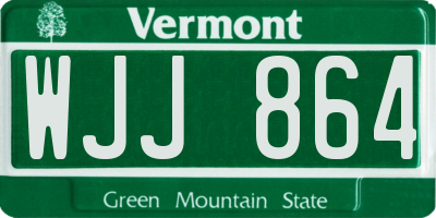 VT license plate WJJ864