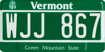 VT license plate WJJ867