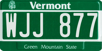 VT license plate WJJ877