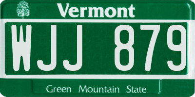 VT license plate WJJ879