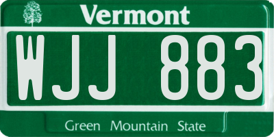 VT license plate WJJ883