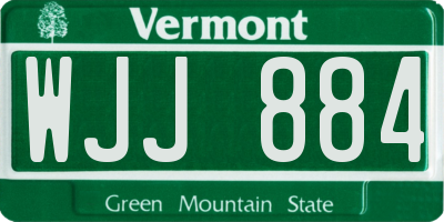 VT license plate WJJ884