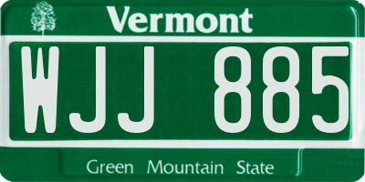 VT license plate WJJ885