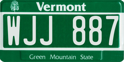 VT license plate WJJ887