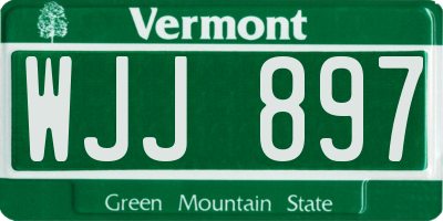 VT license plate WJJ897