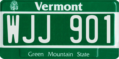 VT license plate WJJ901