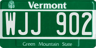VT license plate WJJ902