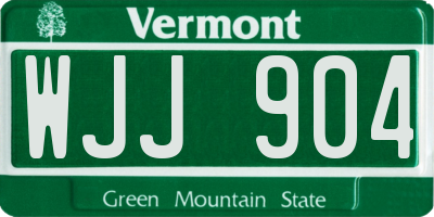 VT license plate WJJ904