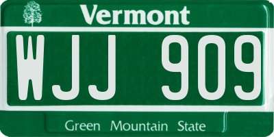 VT license plate WJJ909