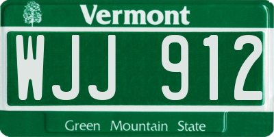 VT license plate WJJ912