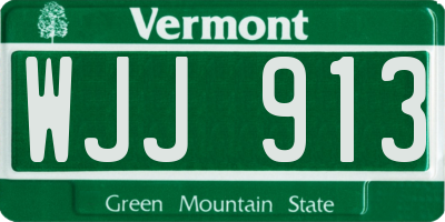 VT license plate WJJ913