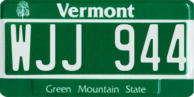 VT license plate WJJ944