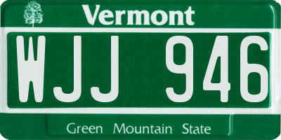 VT license plate WJJ946