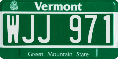 VT license plate WJJ971