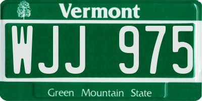 VT license plate WJJ975